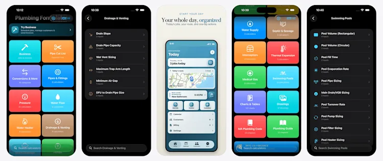 Plumbing Formulator app: Your whole day, organized