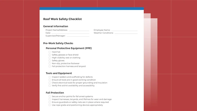 Roof Work Safety Checklist: Free PDF Download