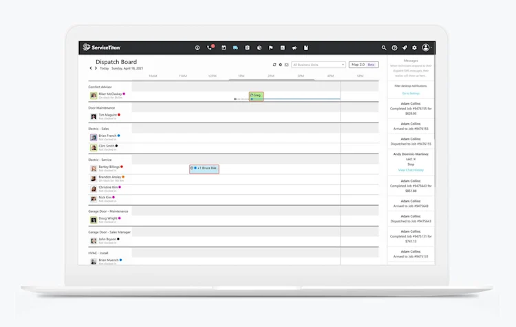 ServiceTitan's Dispatch Board: Dispatching and logistics with ServiceTitan's HVAC software