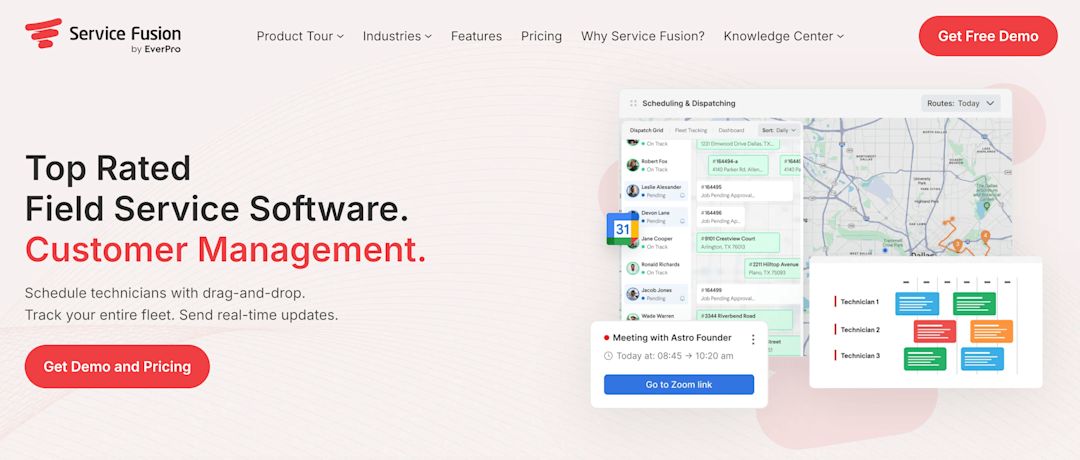Service Fusion homepage: Top Rated Field Service Software
