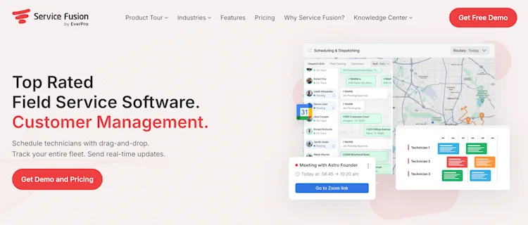 Service Fusion homepage: Top Rated Field Service Software