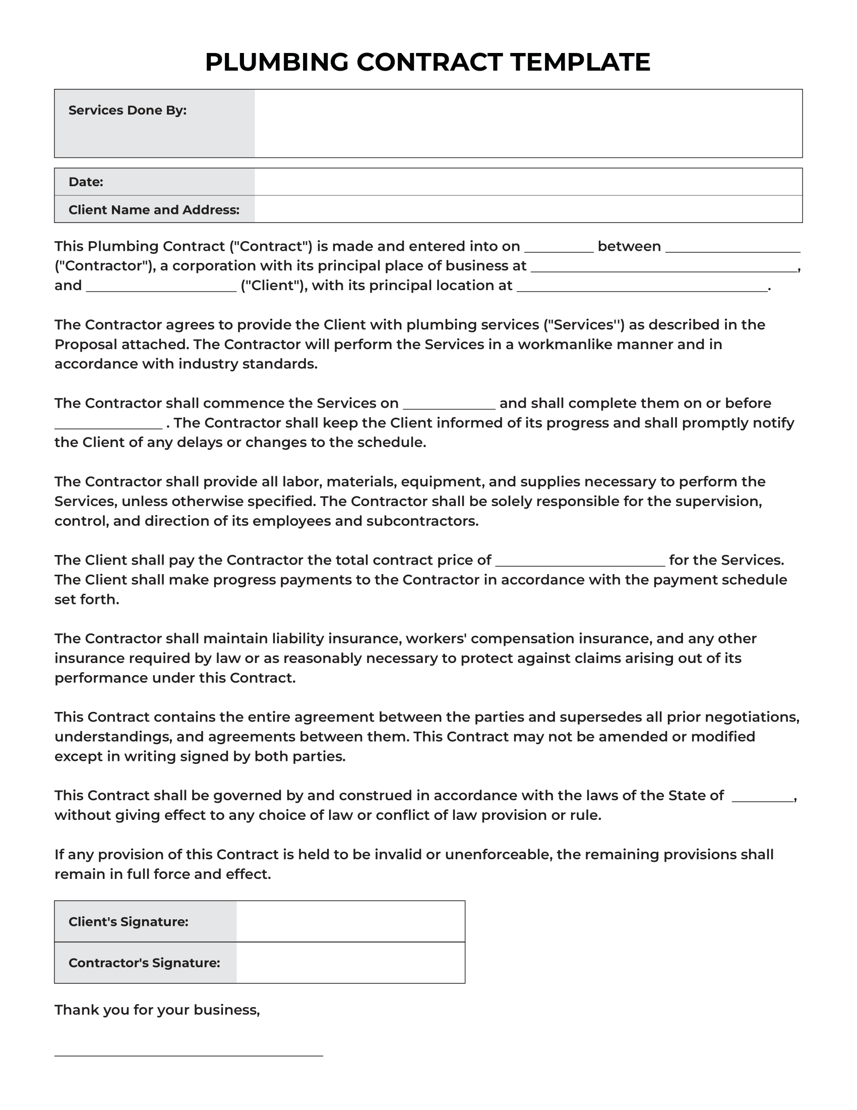 ServiceTitan's Plumbing Contract Template (image)