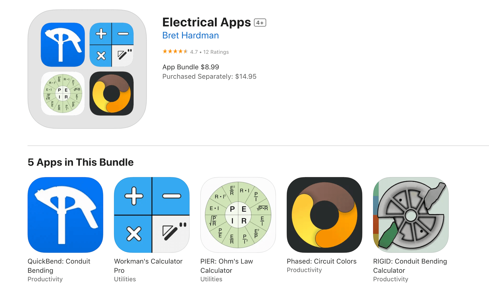 Electrical apps bundle with 5 apps included