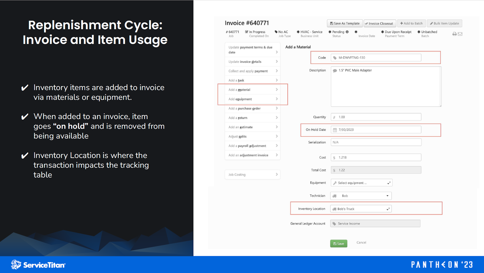 Invoice and Item Usage Image