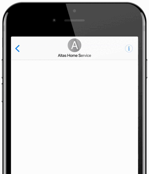 Atlas Home Service ETA text message example with Frank (GIF)