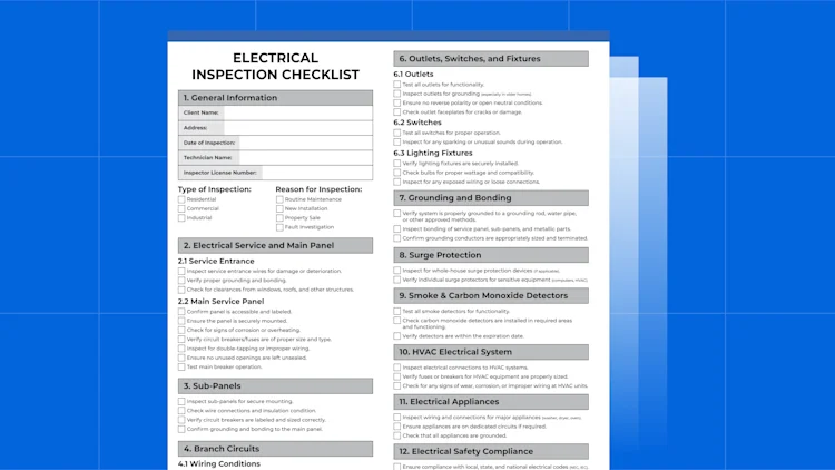 Electrical Inspection Checklist: Free PDF Download