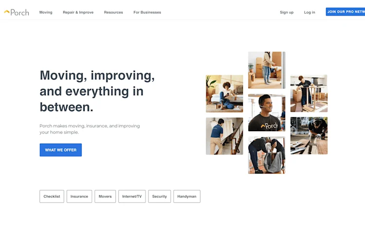 Porch homepage: Moving, improving, and everything in between.
