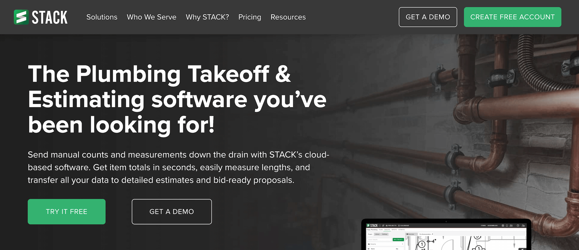 Stack homepage: The plumbing takeoff & estimating software you've been looking for!