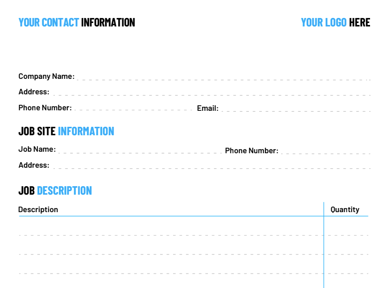 ServiceTitan's Free Quote & Estimate Template: Contact Information