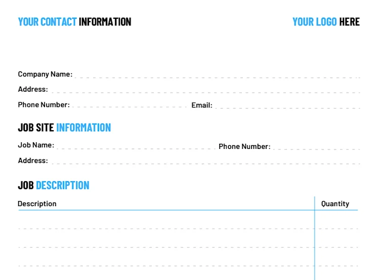 ServiceTitan's Free Quote & Estimate Template: Contact Information