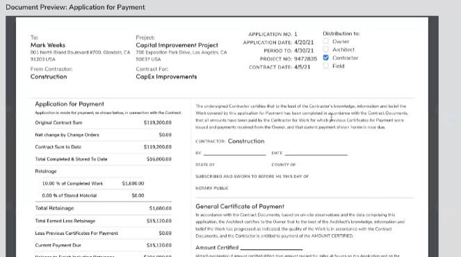 Mark Weeks Application for Payment: Document Preview