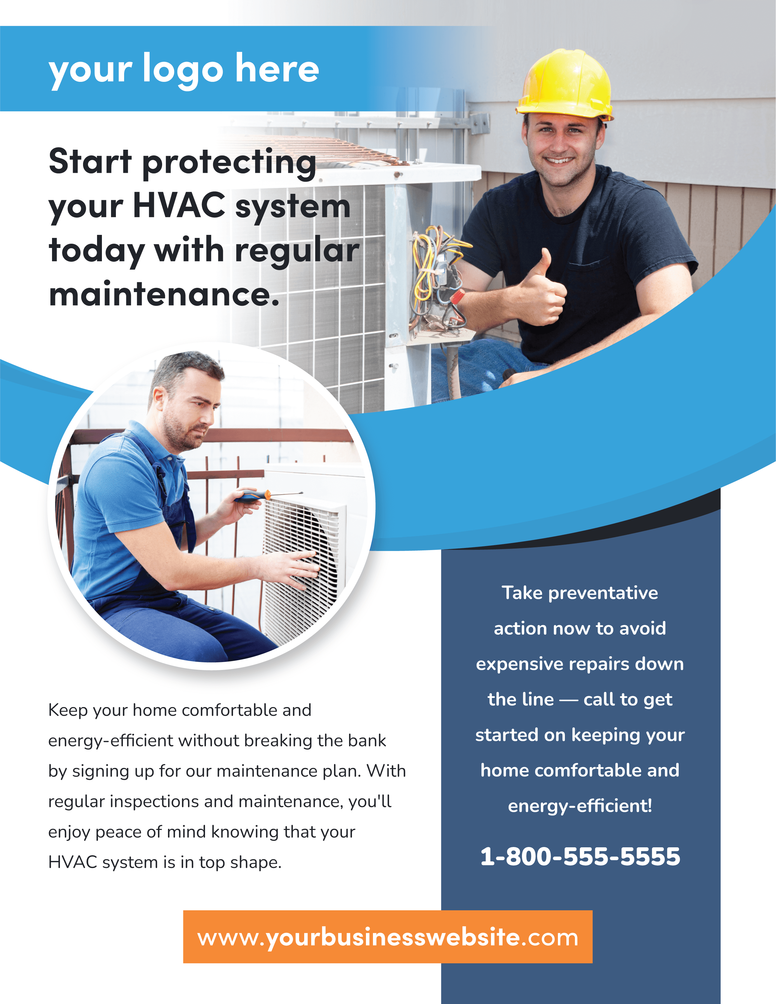 Free HVAC flyer template by ServiceTitan: HVAC Services Flyer (PNG)
