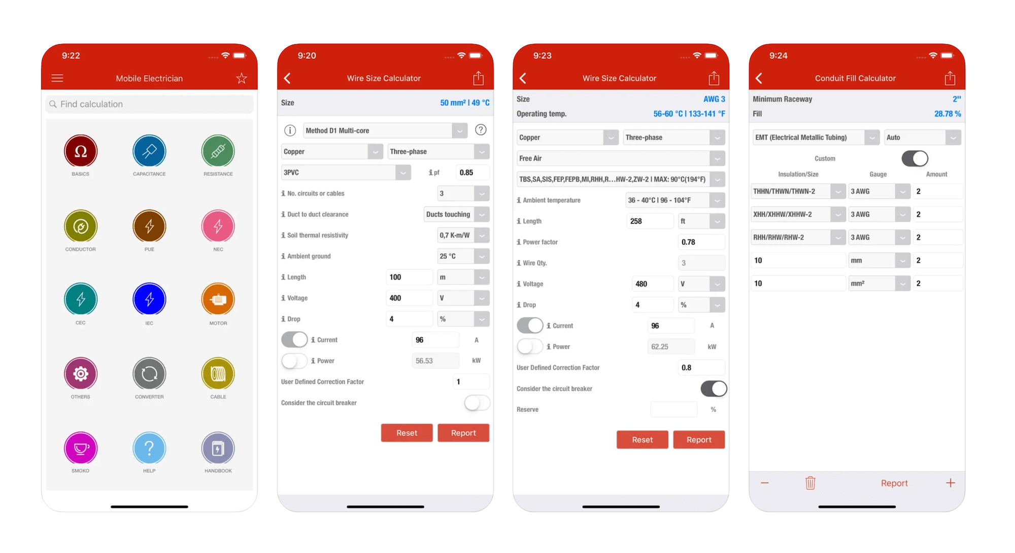 Mobile Electrician Pro app: Best Basic Electrician Calc