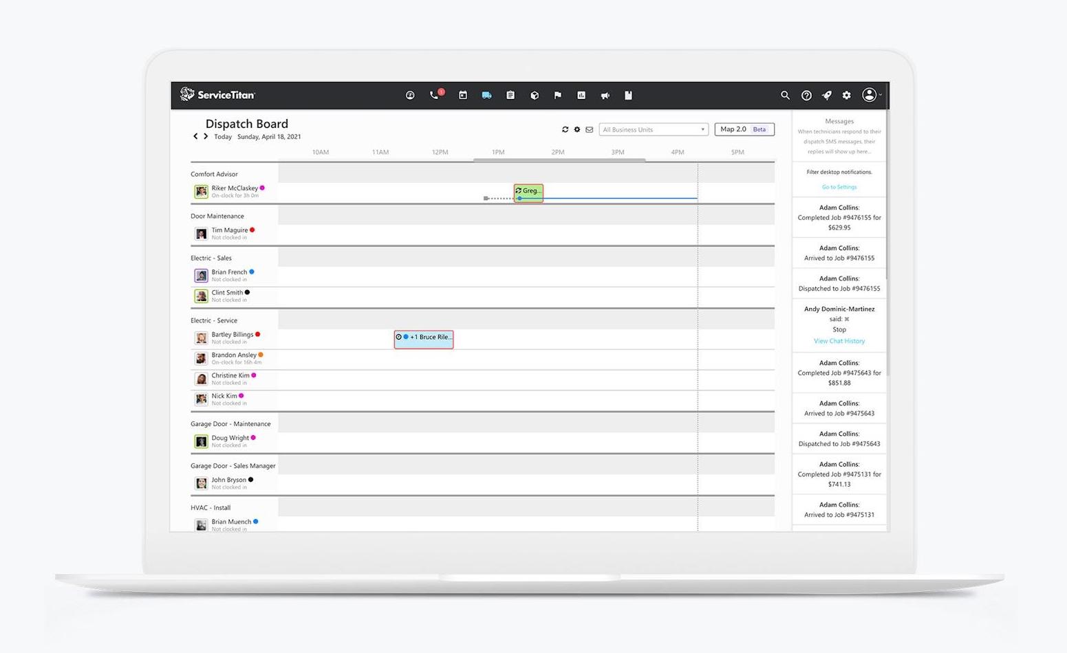 Dispatch Board Schedule (Laptop)