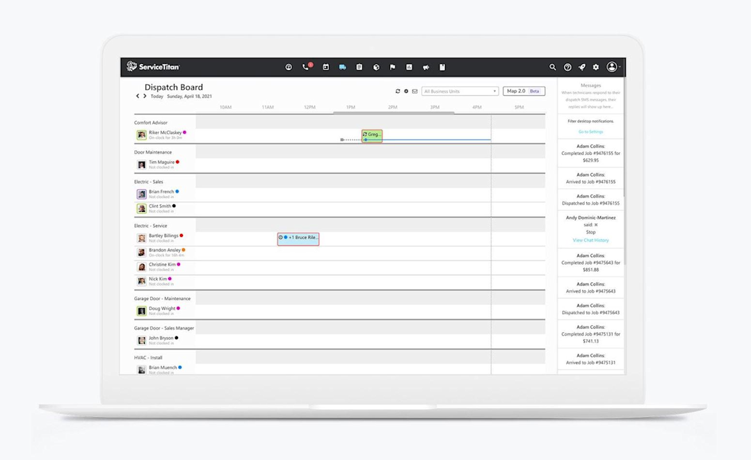 Dispatch Board Schedule (Laptop)