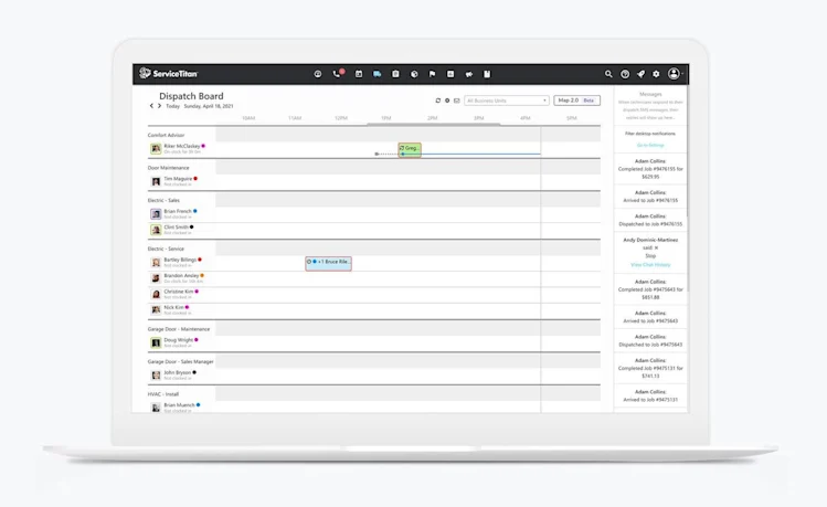 Dispatch Board Schedule (Laptop)