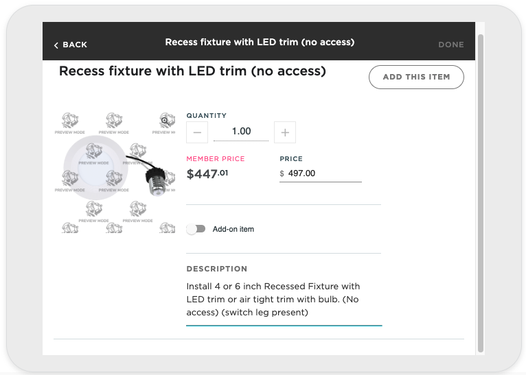 Pricebook Item Example in ServiceTitan's Pricebook