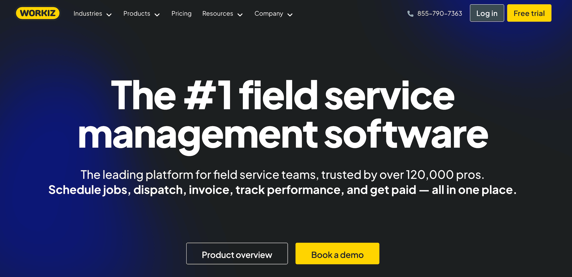 Workiz homepage: The #1 field service management software