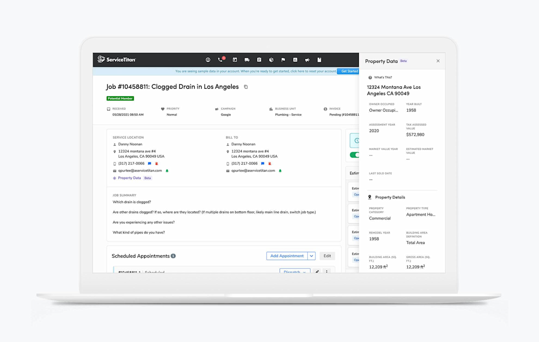 Easily store all HVAC Job Information in one place with ServiceTitan