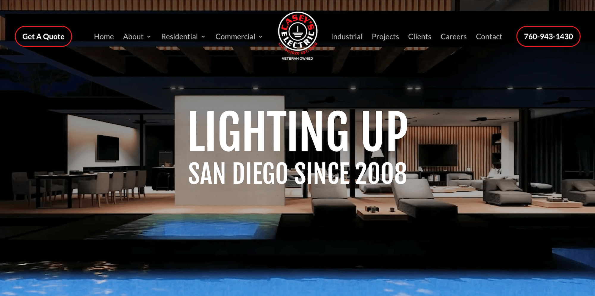 Casey's Electric homepage: Lighting up San Diego since 2008