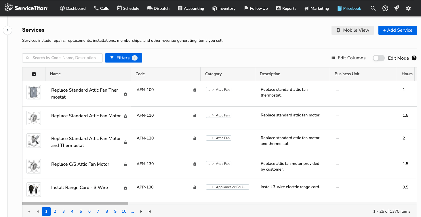 Pricebook Services: Replace Standard Attic Fan