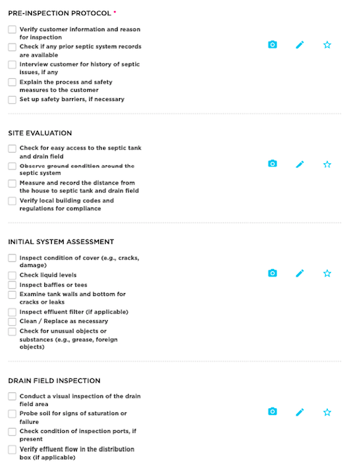 Septic System Maintenance Checklist example