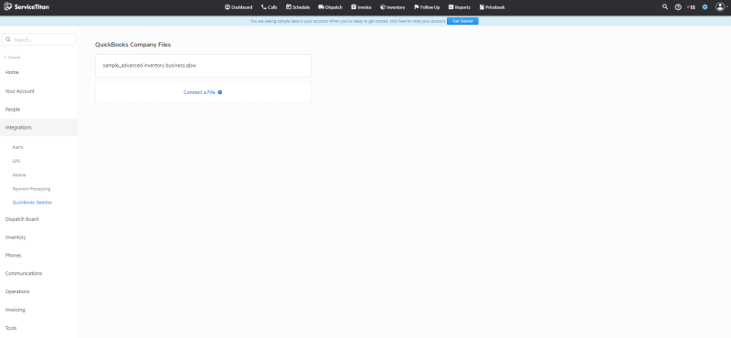 Product screenshot of ServiceTitan's pool service software for QuickBooks