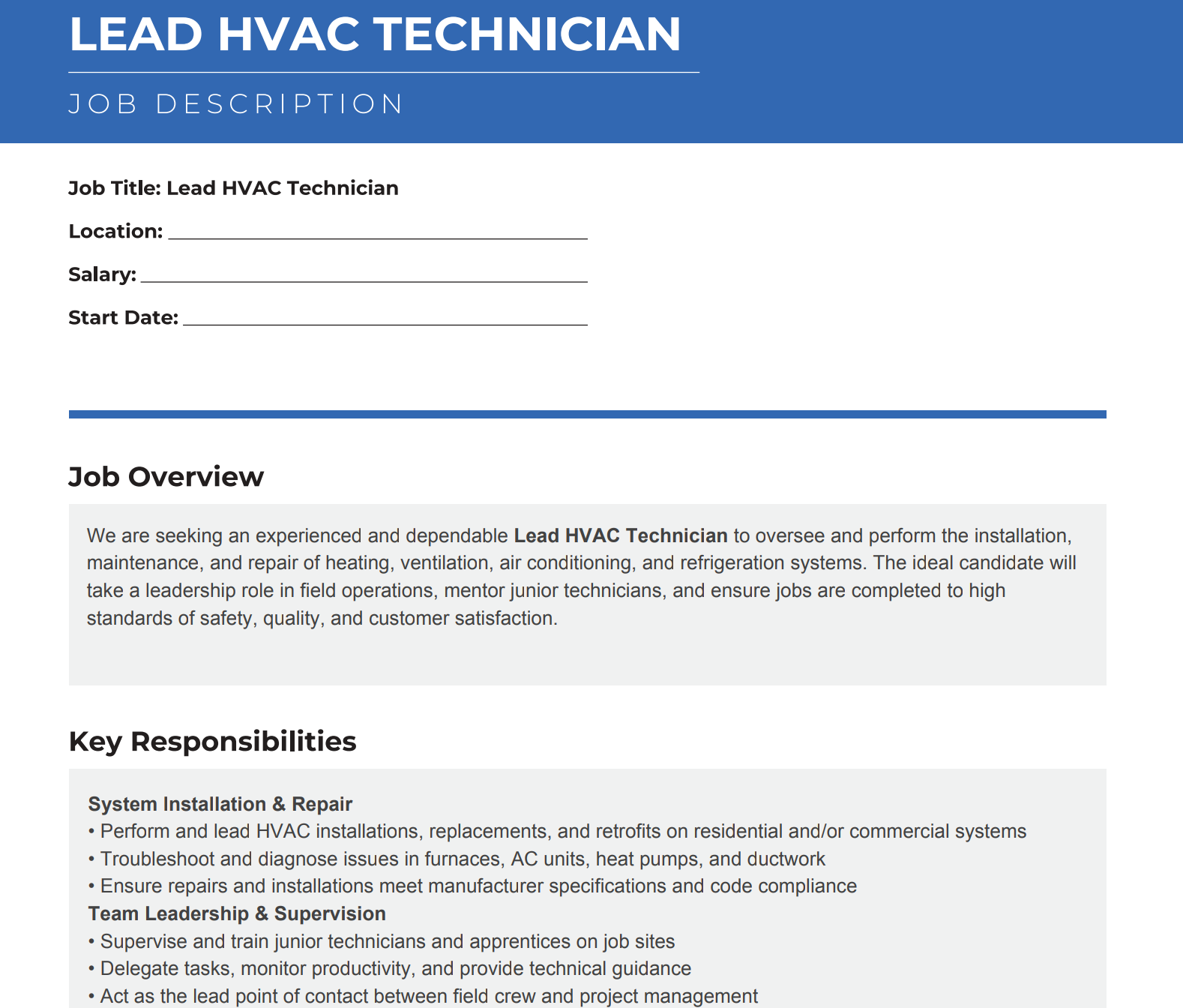 lead-hvac-technician-job-decription