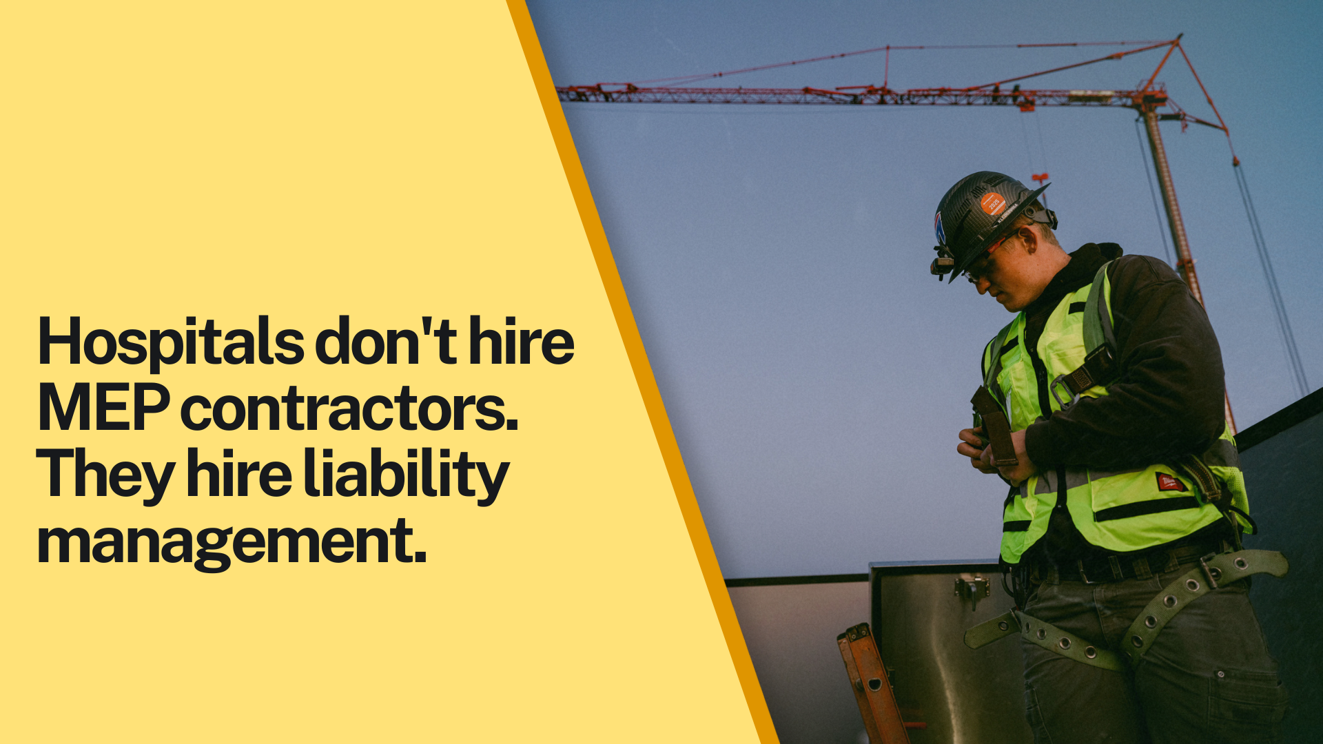 Hospitals don't hire MEP contractors. They hire liability management.