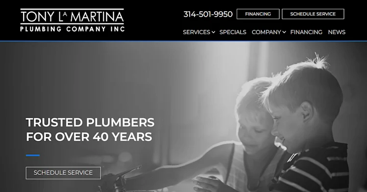 Tony LaMartina Plumbing Company homepage