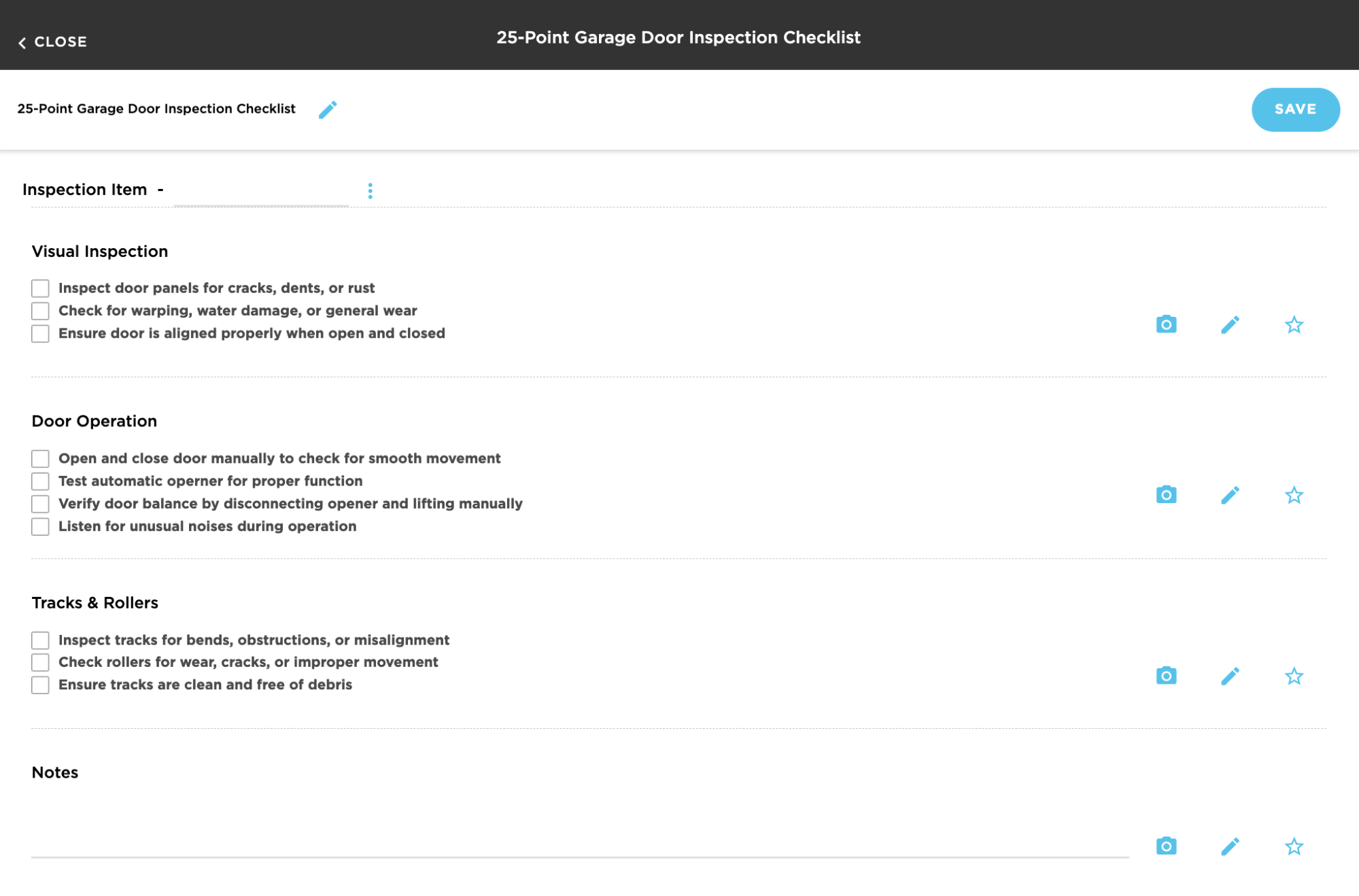 25-Point Garage Door Inspection Checklist