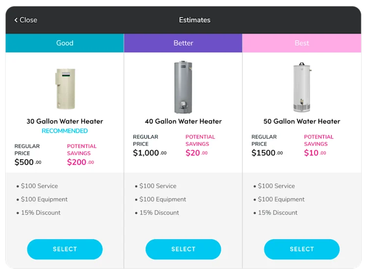 Water Heater Estimates: Good, Better, Best (30, 40, 50 Gallon)