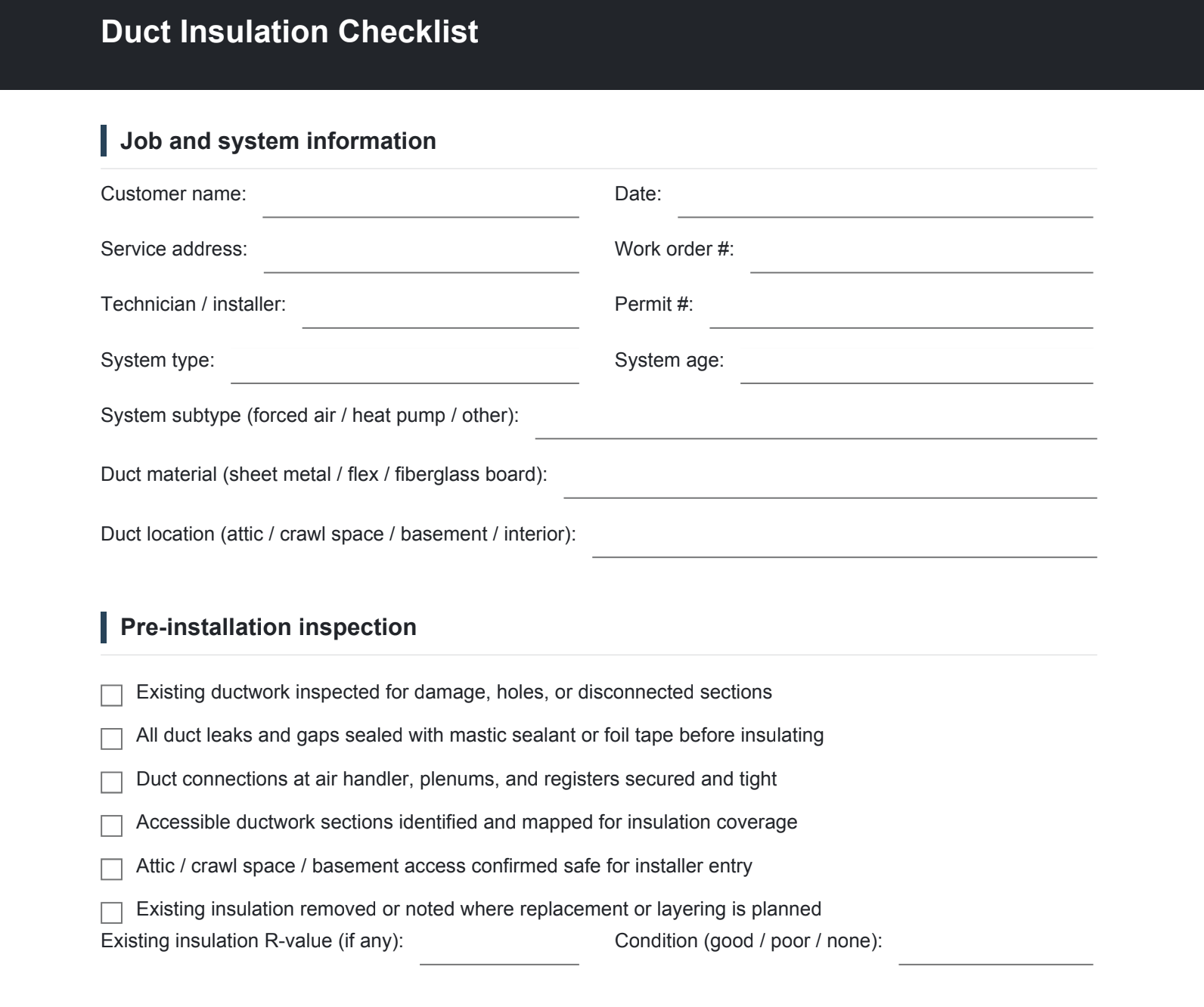 duct-insulation-checklist