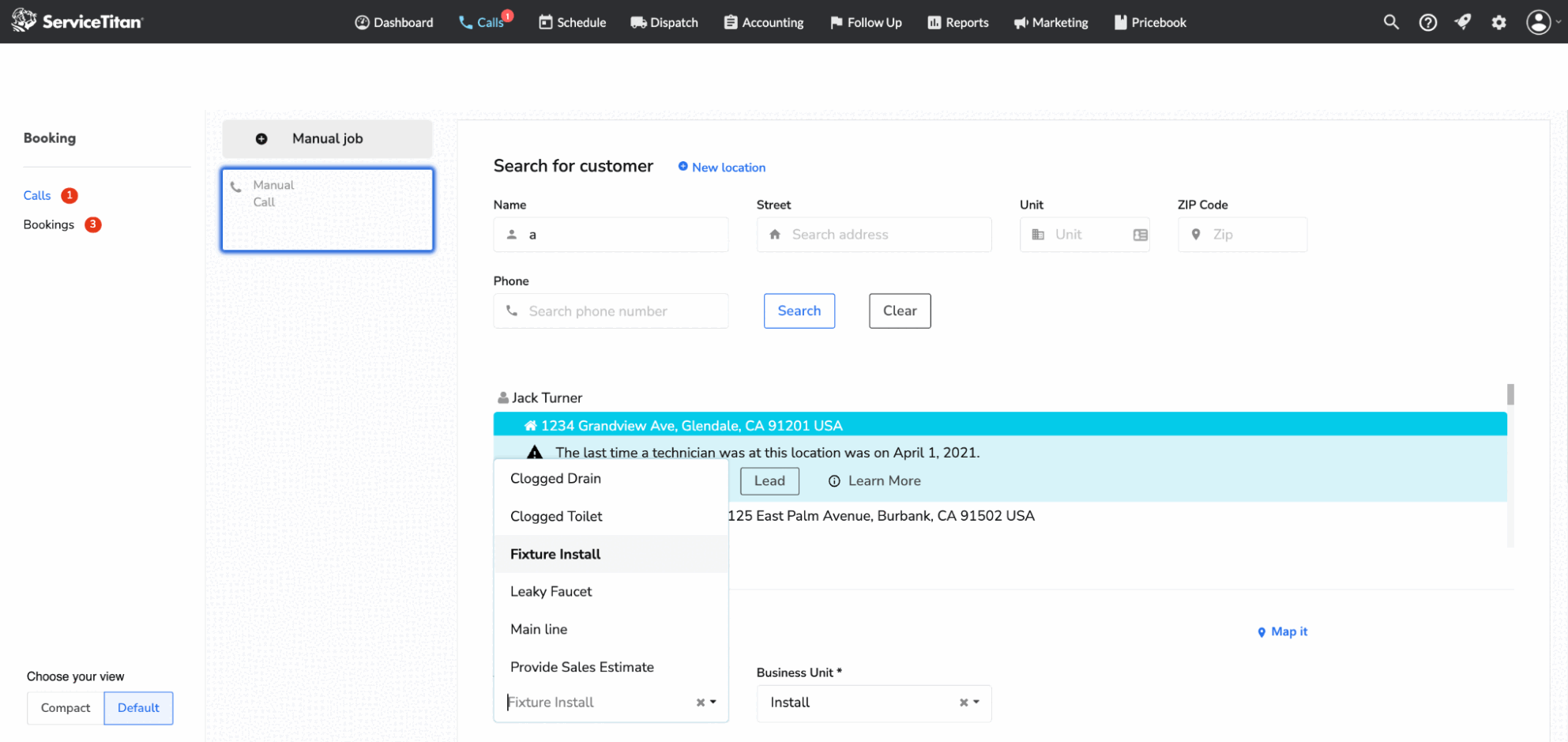 ServiceTitan booking software