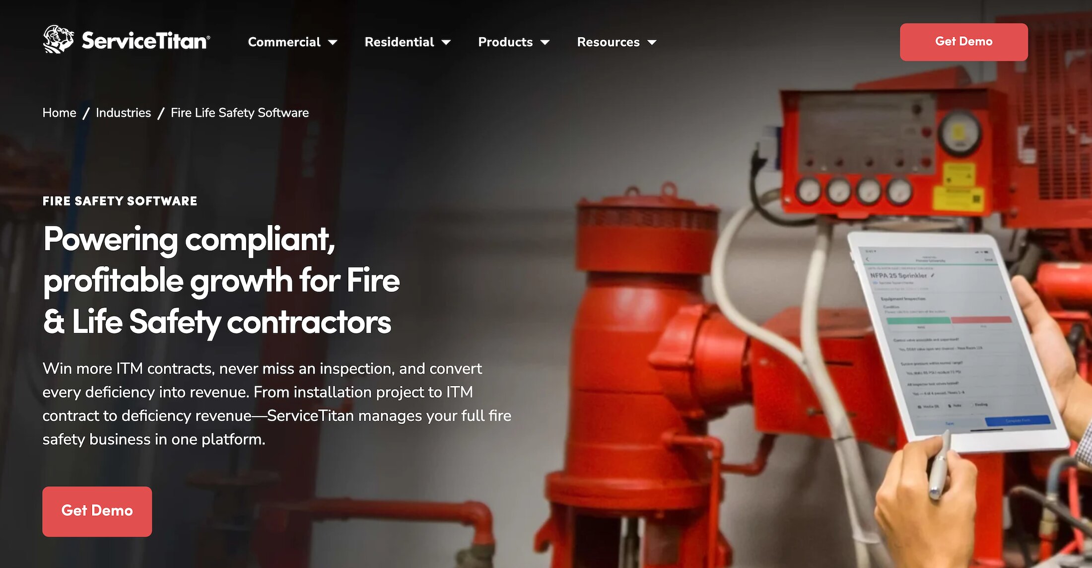 ServiceTitan Fire and Life Safety Software | Landing Page