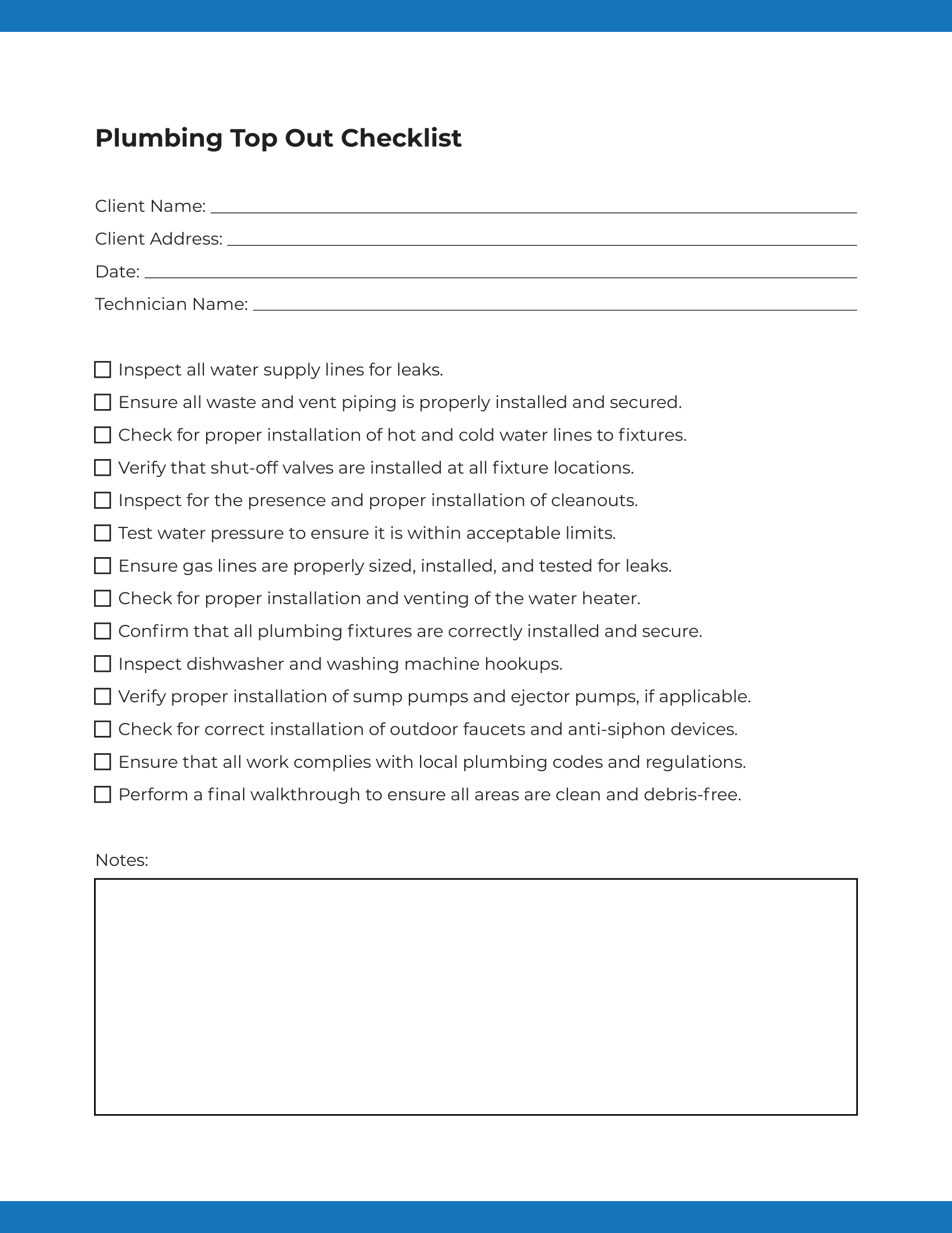 ServiceTitan's Free Plumbing Top-Out Inspection Checklist