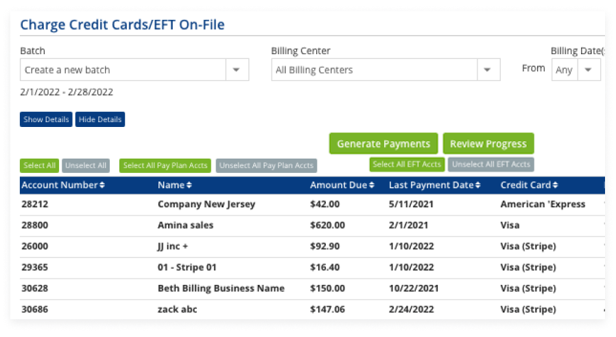 Recurring Service Billing