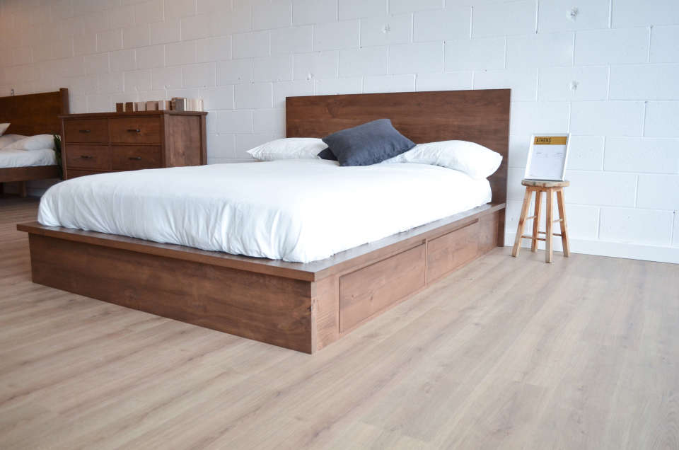 Athens Storage Bed Frame Bath Built, Solid Wood Platform Bed Frame With Storage