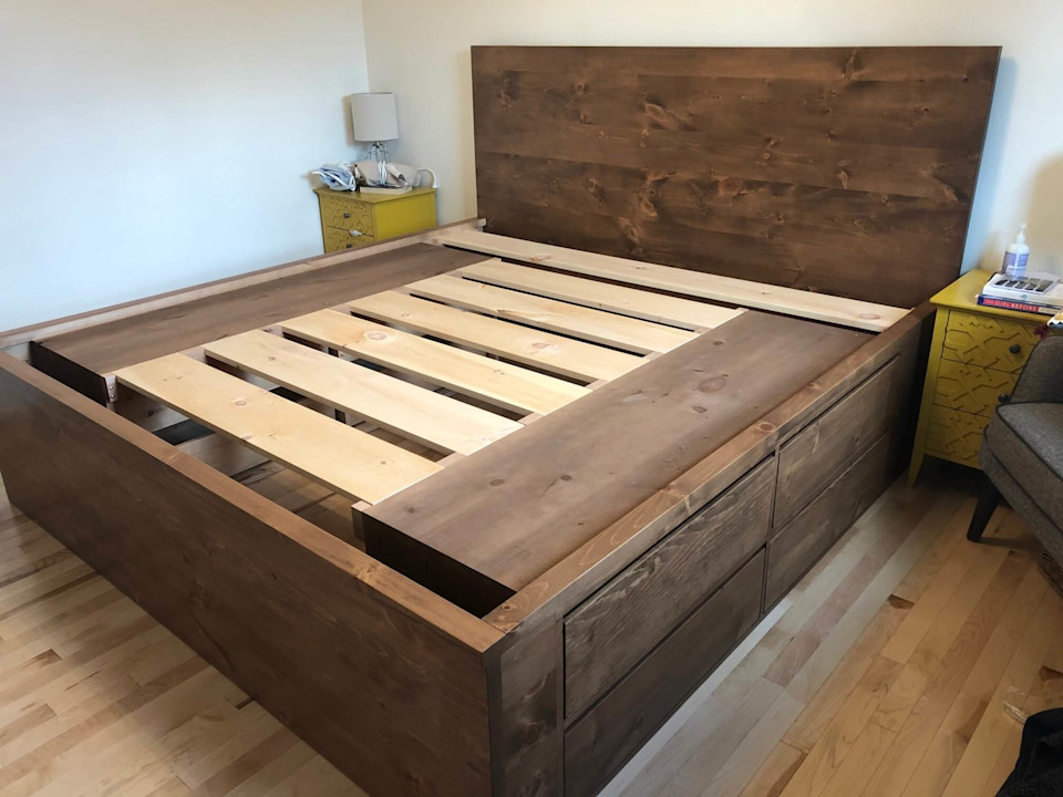 Madrid 8 Drawer Storage Bed Frame Bath Built Custom Wood