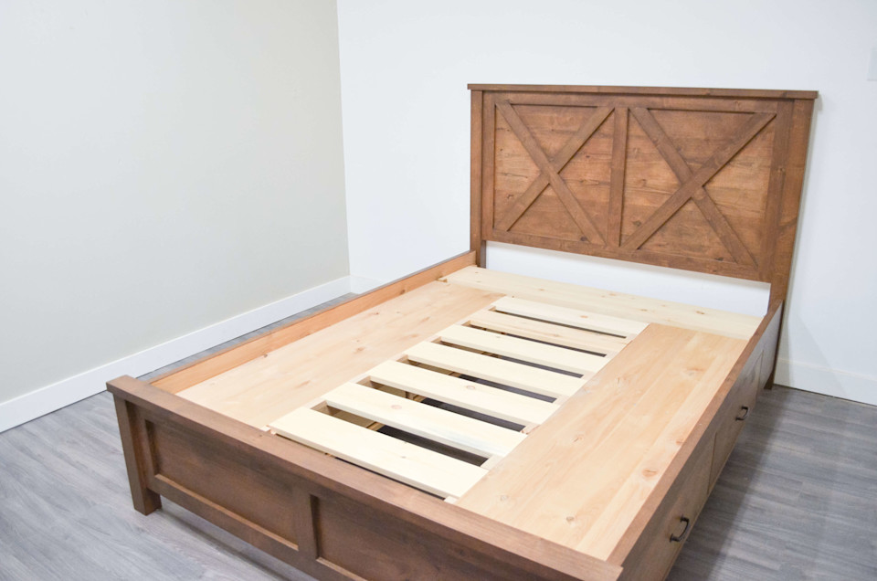 Canmore Alder Storage Bed Frame Bath Built Custom Wood Furniture