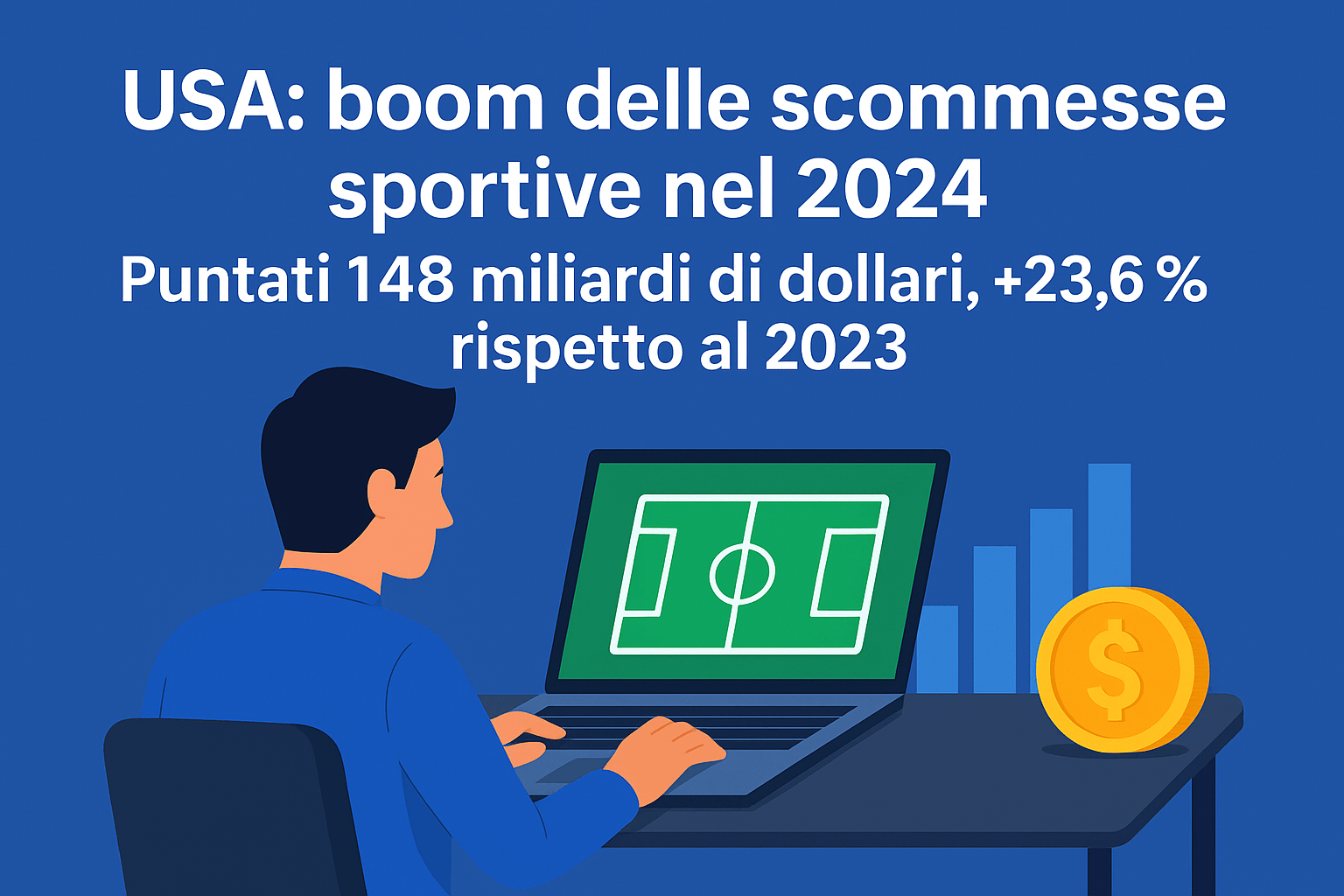 USA: boom delle scommesse sportive nel 2024 – Puntati 148 miliardi di dollari, +23,6% rispetto al 2023