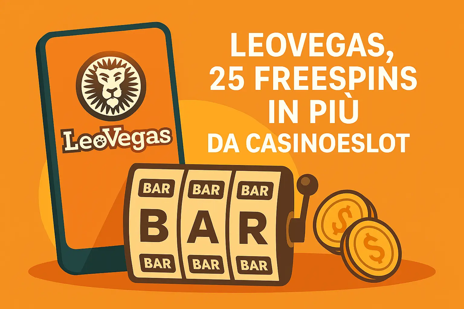 LEOVEGAS, 25 FREESPINS IN PIÙ DI BONUS DA CASINOESLOT