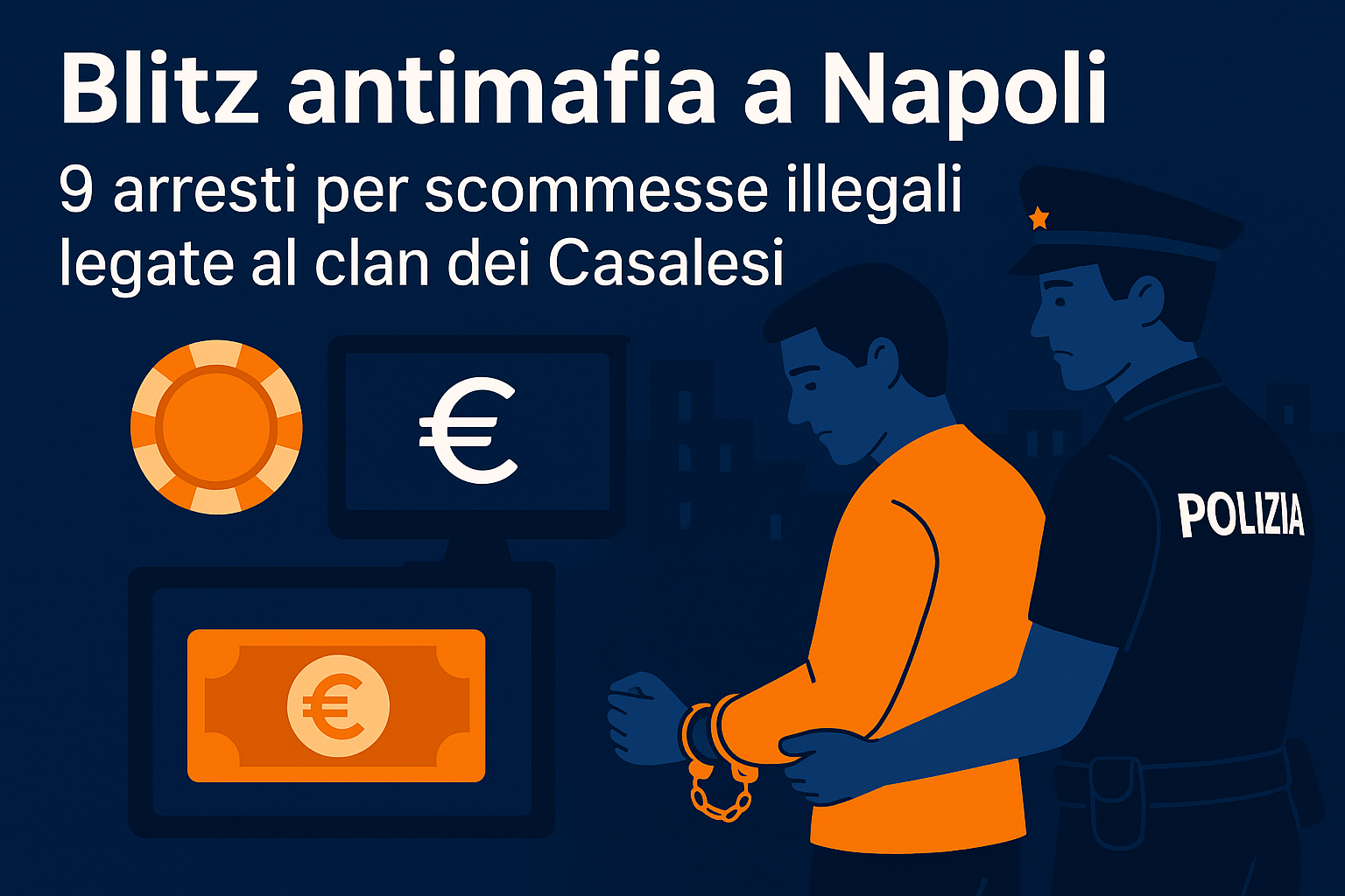 Blitz antimafia a Napoli: 9 arresti per scommesse illegali legate al clan dei Casalesi