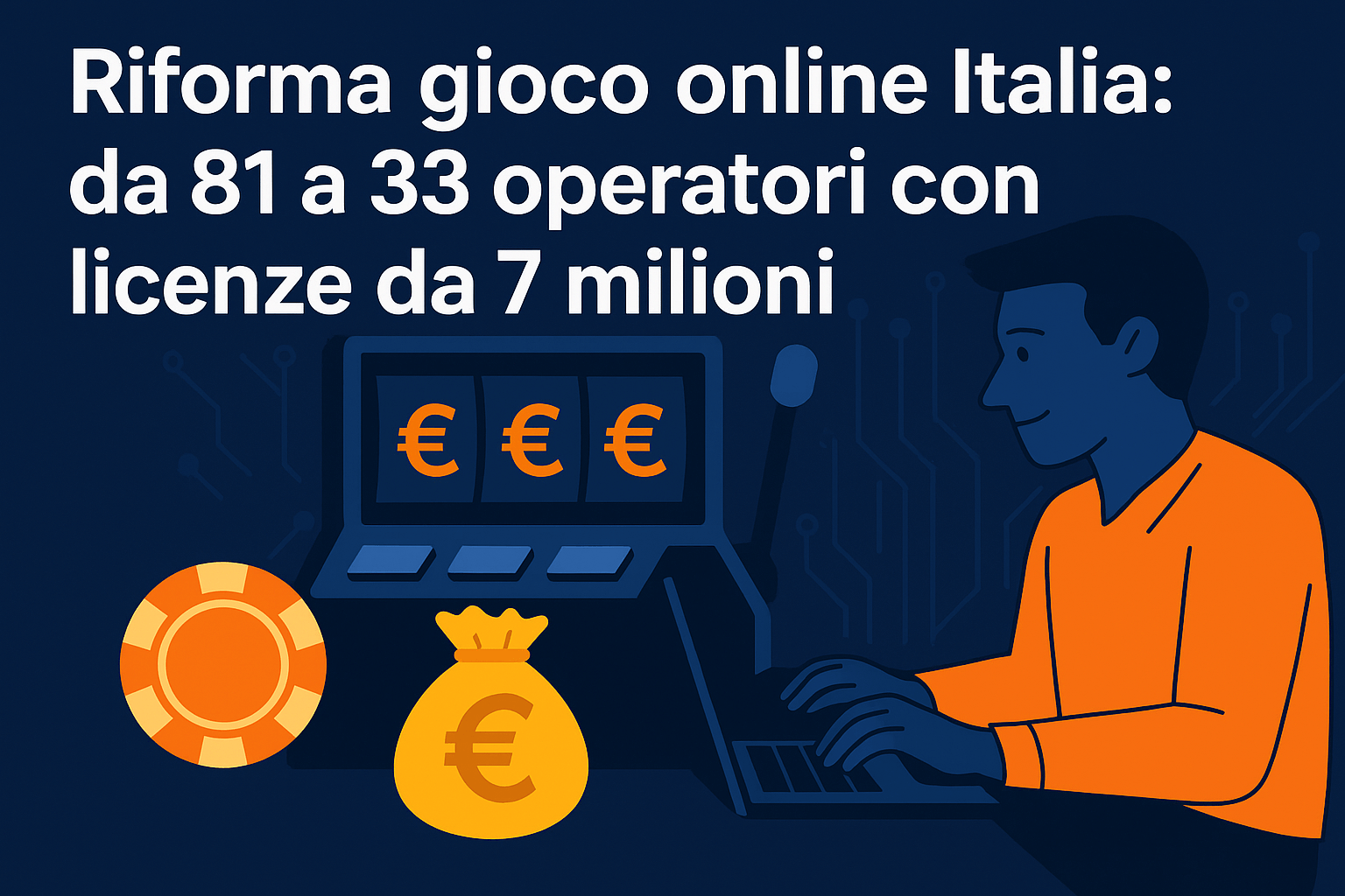Riforma gioco online Italia: da 81 a 33 operatori con licenze da 7 milioni