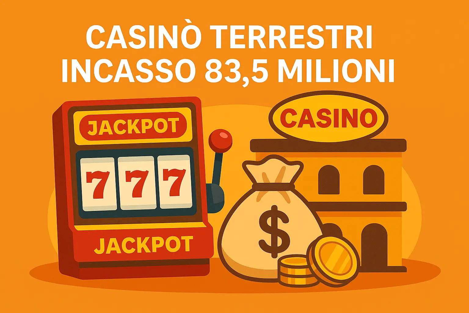 I CASINÒ TERRESTRI HANNO INCASSATO 83,5 MILIONI FINO A MAGGIO