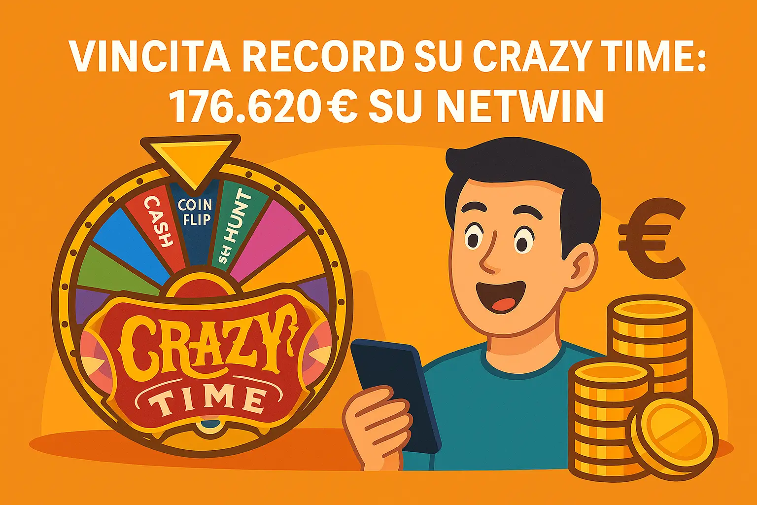 Vincita record su Crazy Time: un giocatore porta a casa 176.620€