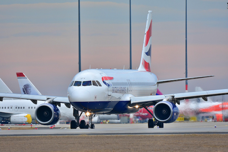 A British Airways aircraft on a runway, representing international travel covered by the credit card insurance policies Kiwis can compare via Quashed in 2026.