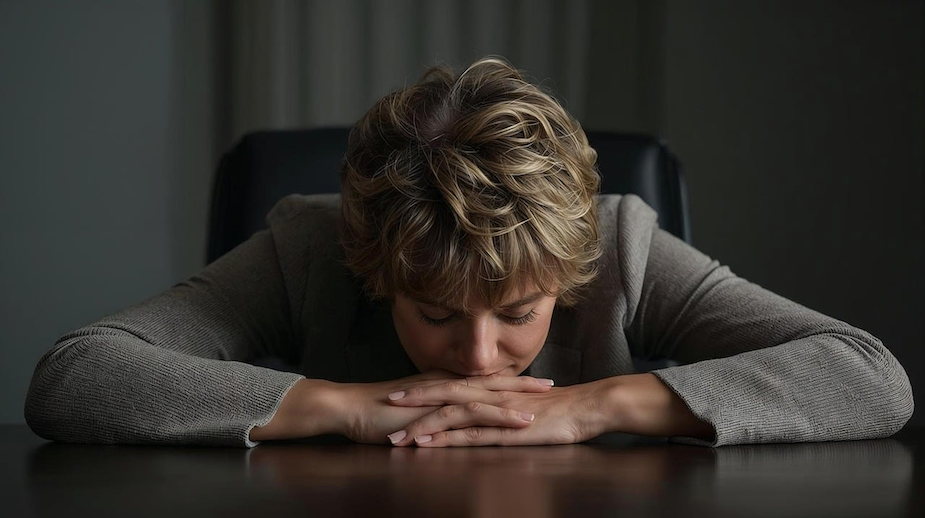 A frustrated traveler at a desk, depicting the risk of declined insurance claims that Quashed helps New Zealanders avoid in 2026.
