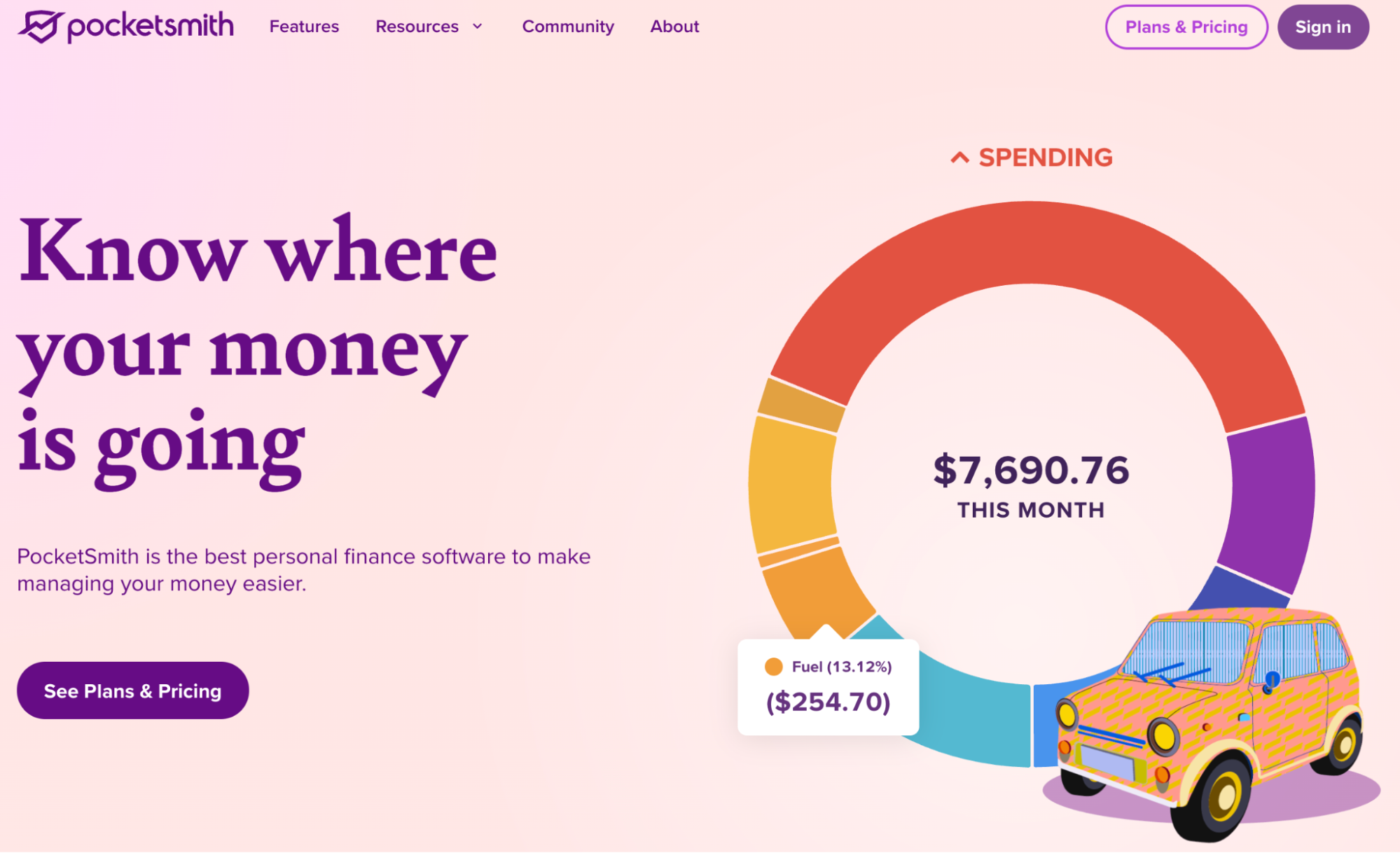 PocketSmith 2026 landing page – featured in a NZ Quashed review.