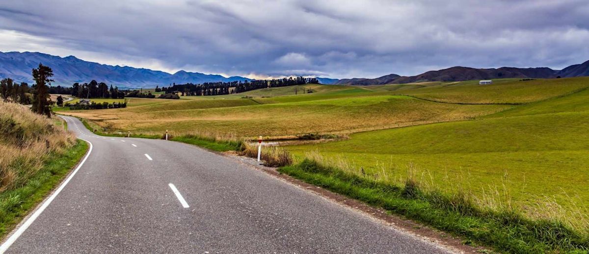 Scenic Open Road in New Zealand